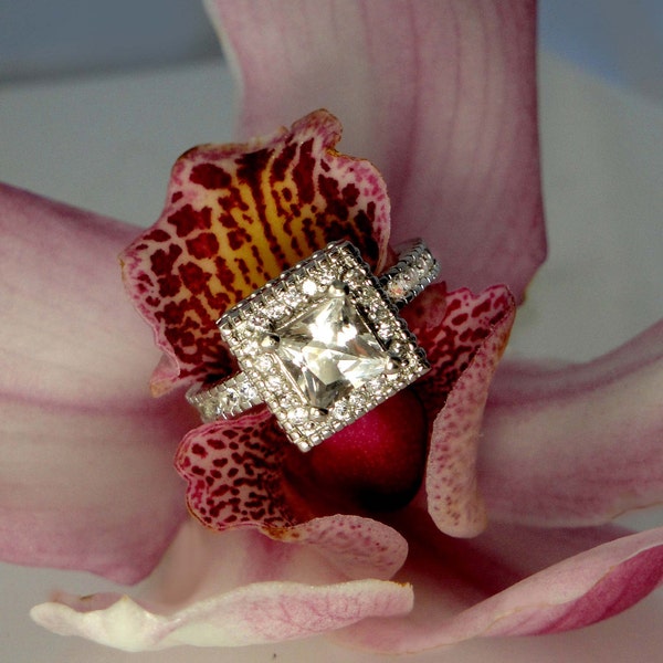 Fair Trade Engagement Ring, Conflict Free Gemstone, Natural Diamond Alternative, Herkimer Diamond, Sterling Silver, Natural Gemstone