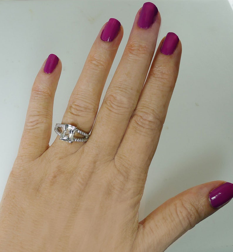 Scissor Cut Ring Scissor Cut Engagement Ring Emerald Cut Etsy