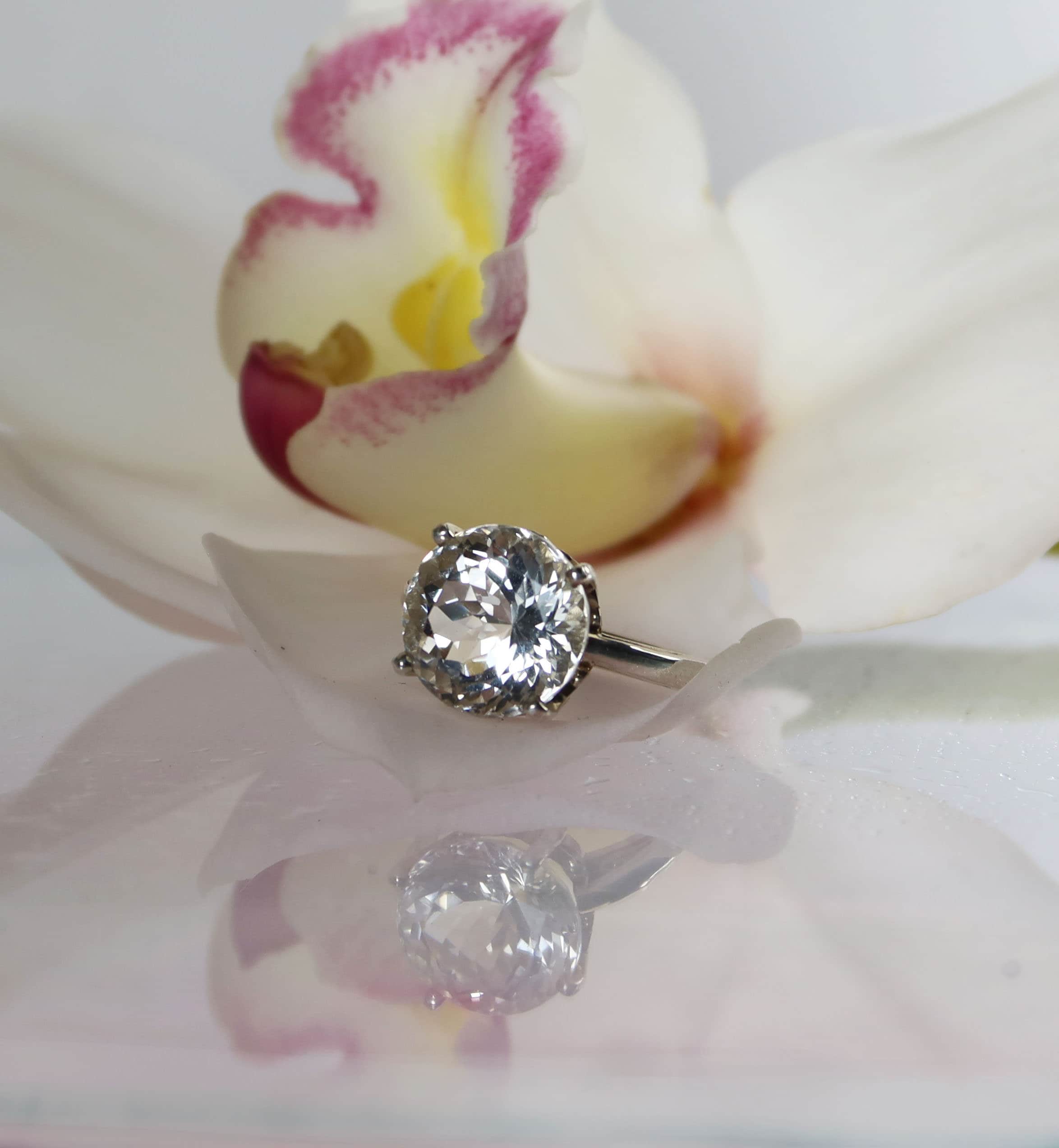 Solitaire Engagement Ring, Herkimer Diamond Ring, Solitaire Herkimer Diamond Ring, Herkimer Diamonds, Solitaire Ring