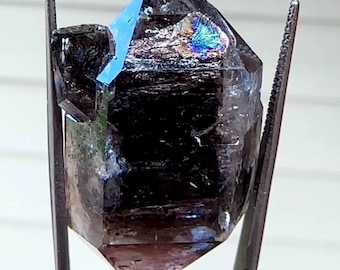 Black Herkimer Diamond Crystal, Raw Quartz Cluster