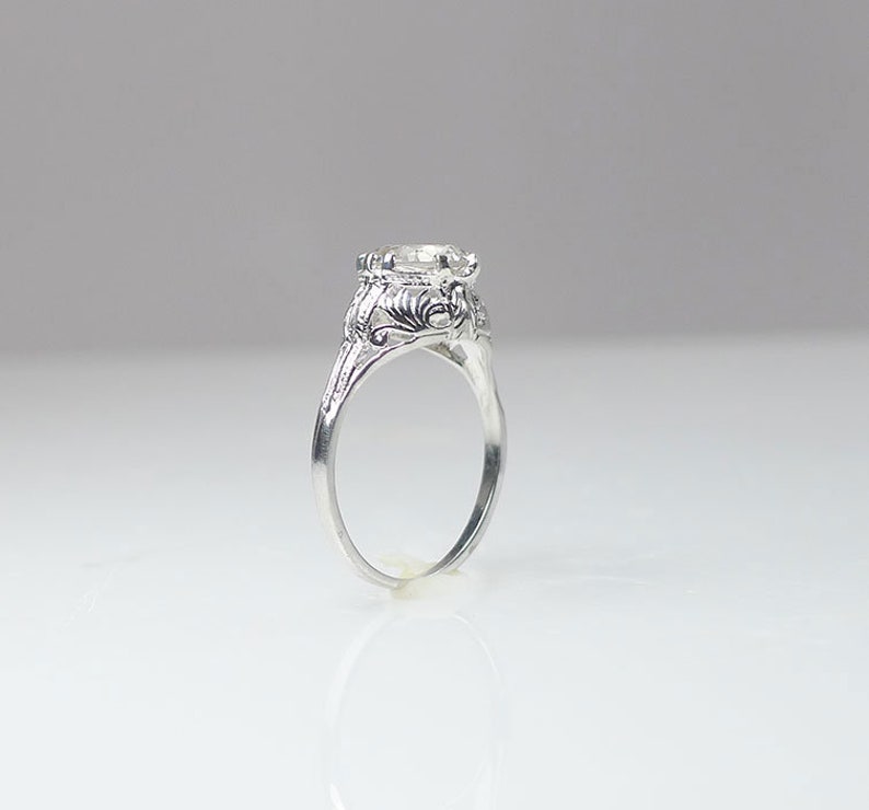 Art Deco Ring Art Nouveau Ring Solitaire Engagement Ring - Etsy