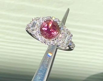 Pink Engagment Ring, Tourmaline Jewelry, Pink Rings
