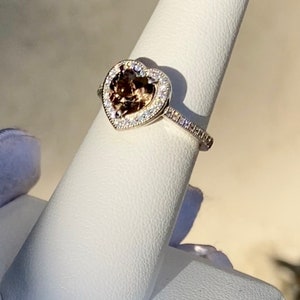 Heart Ring, Heart Engagement Ring, Heart Wedding Set, Herkimer Heart Ring, Unique Engagement Ring, Heart Engagement Ring image 6