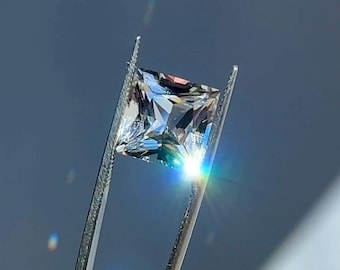 Princess Cut Herkimer Diamond Gemstone, Ethical Sourced, Diamond Alternative