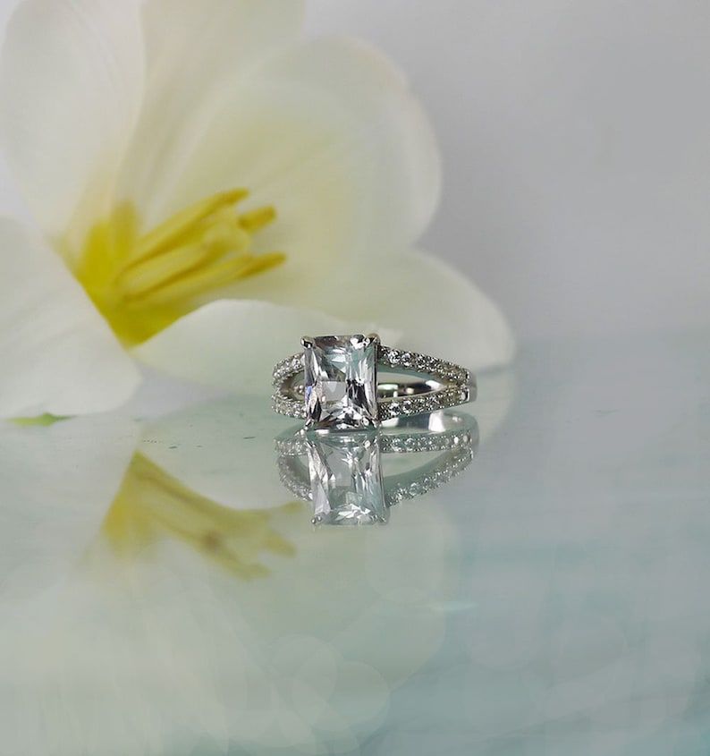 Scissor Cut Ring Scissor Cut Engagement Ring Emerald Cut Etsy