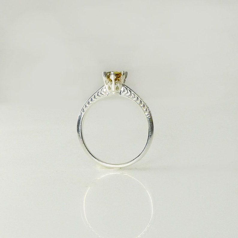 Birthstone Solitaire Ring Tourmaline Solitaire Ring October Birthstone Ring Yellow Tourmaline Ring Tourmaline Sterling Ring