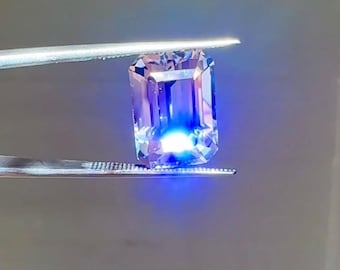AAA Emerald Cut Herkimer Diamond Loose Stone, 8.3 Carats