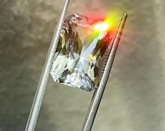 Emerald Cut Herkimer Diamond Loose Stone: 6.4 Carat AAA Gem