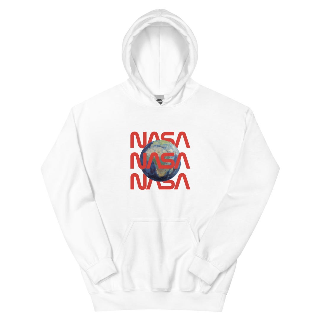 NASA Space Earth Logo Hoodie, Unisex Space Graphic Hoodie - Etsy