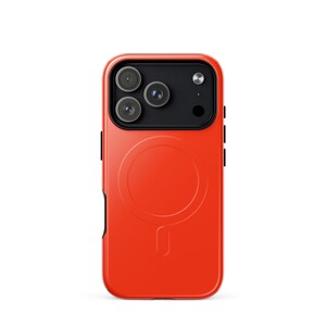 MagSafe® iPhone-Hülle in Feuerrot – Minimalistische Schutzhülle