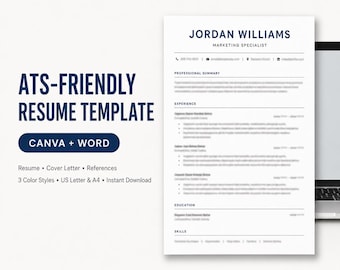 ATS対応履歴書テンプレートセット｜プロ仕様のCanva、Word形式のカバーレター（即時ダウンロード）