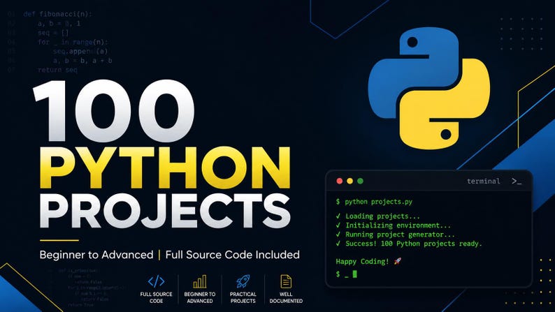 100 progetti Python con codice sorgente completo / Dal livello principiante all'avanzato immagine 1