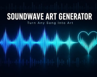 Sound Wave Art Generator | Verwandle jeden Song in ein druckbares Kunstwerk (Digitaler Download)
