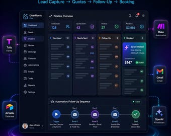AI Cleaning Business CRM Automation | Airtable, Make.com Lead Follow Up (Digital Download)