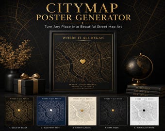 Personalisiertes Stadtplan-Poster | Individueller Street-Art-Druck (Digitaler Download)