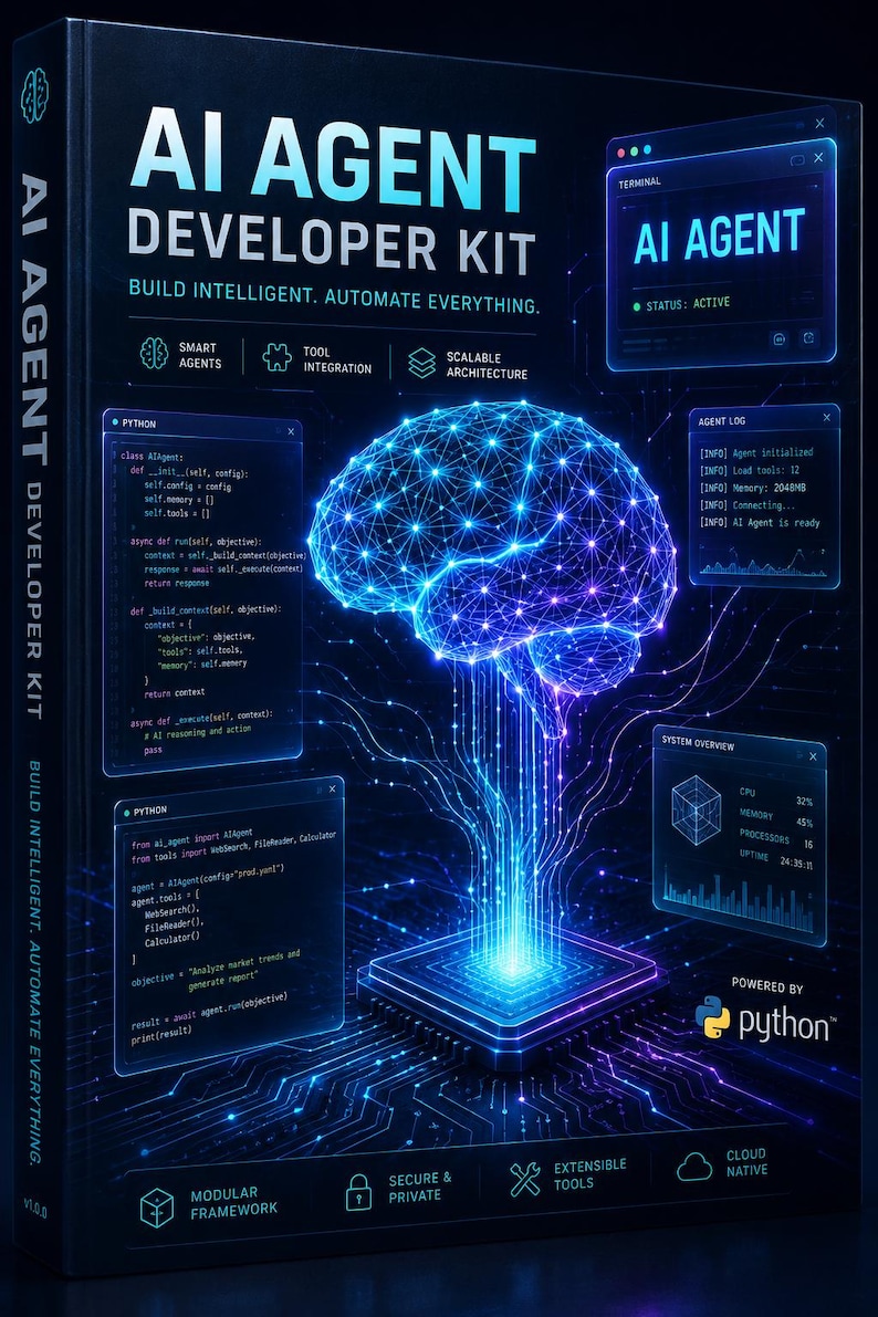 AIエージェント開発者キット：Pythonコード、高度なコーディングは不要（デジタルダウンロード） 画像 1