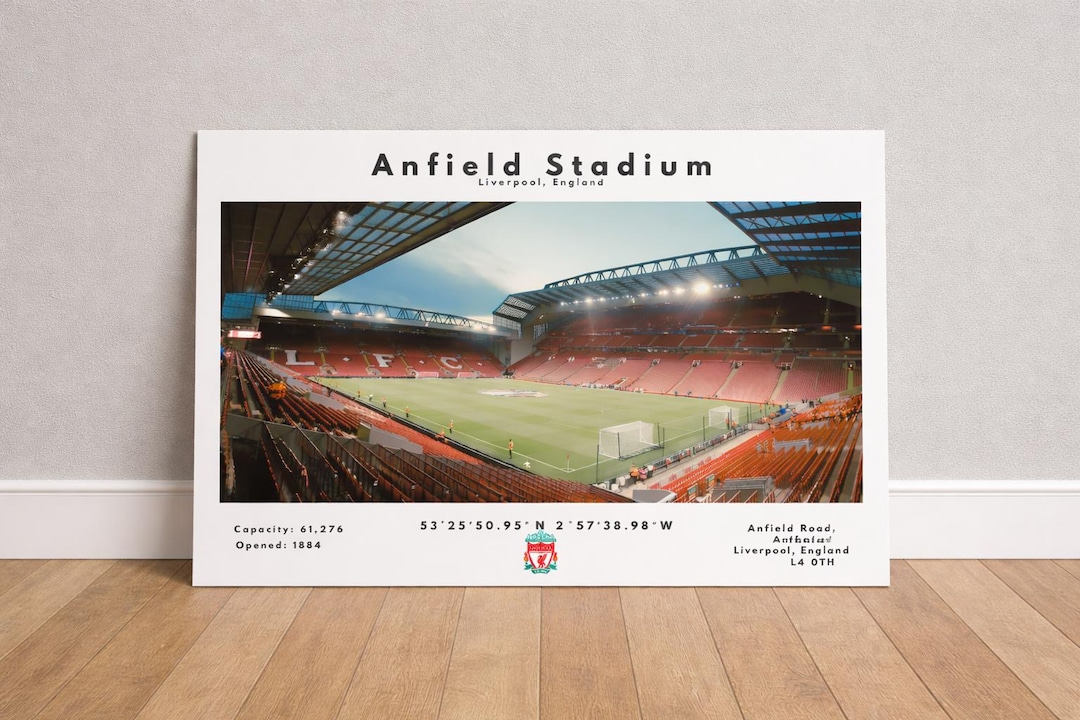 Anfield Stadium Poster | Iconic Liverpool Football Wall Art | Classic ...
