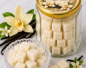 Vanilla Sugar Cubes | Handcrafted Vanilla Bean Tea Sweetener | Botanical Collection Jar