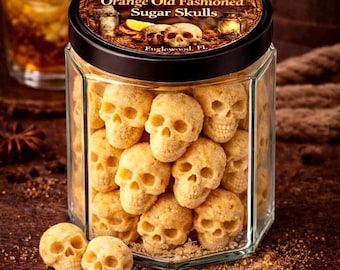 Orange Old Fashioned Sugar Skulls, Smoked Bourbon Citrus Cocktail Sugar