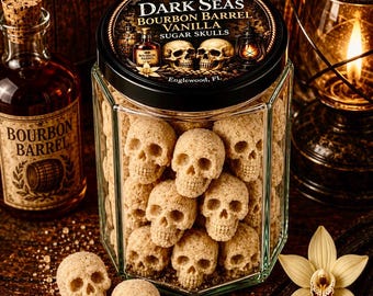 Bourbon Barrel Vanilla Sugar Skulls | Smoked Vanilla Cubes for Coffee, Tea, Cocoa