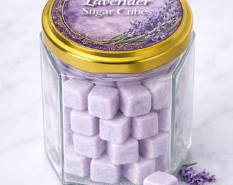 Handcrafted Lavender Sugar Cubes with Extract, Floral Tea Sweetener, Artisan Beverage Sugar