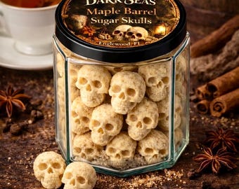 Dark Seas Maple Barrel Sugar Skulls, Smoked Bourbon Cinnamon Cocktail Sugar