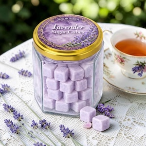Handcrafted Lavender Sugar Cubes with Extract, Floral Tea Sweetener, Artisan Beverage Sugar