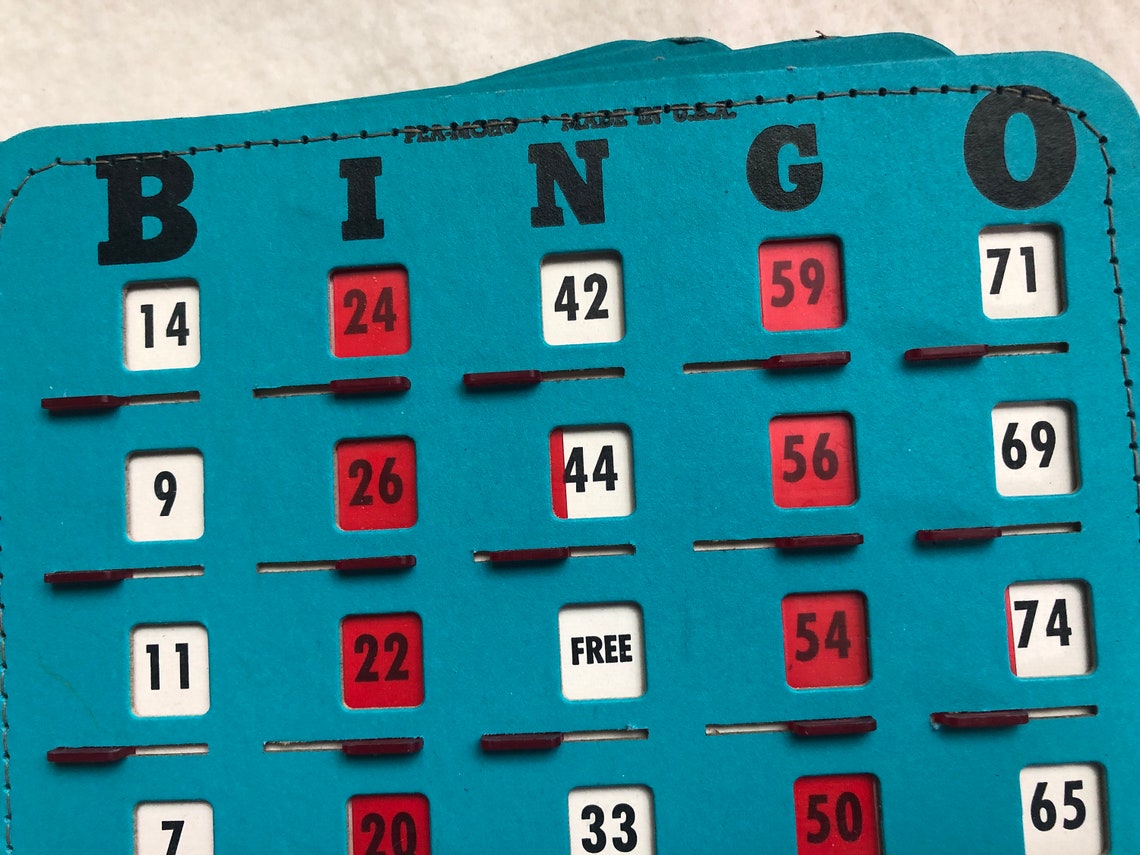 Set of 6 Cardboard Bingo Boards with Sliding Windows Etsy