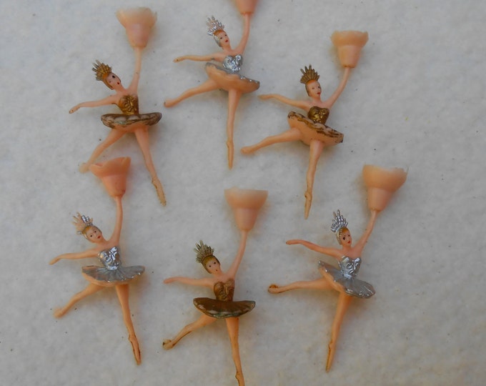 6 Piece Vintage Ballerina Birthday Candle Holders Etsy