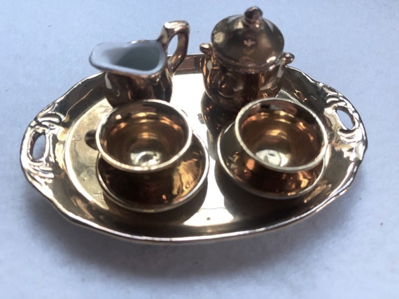 8 Piece Partial Gold Dolly Tea Set | Etsy