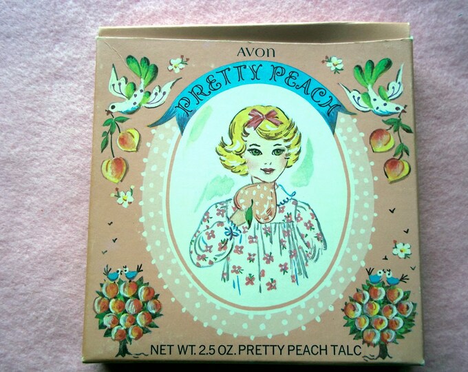 Vintage Avon pretty Peach Powder Puff Mitt1965 Etsy