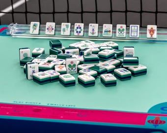 LIMITED EDITION Emerald Pickleball American Mahjong 160 Gravur- / Acrylfliesen + Tasche