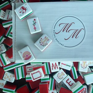LIMITED EDITION Alpha Chi Omega AXO Mahjong 160 Engraved/Acrylic tiles image 3