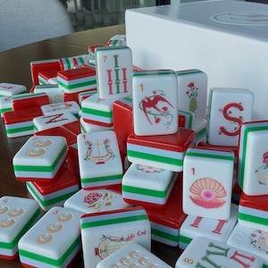 LIMITED EDITION Alpha Chi Omega AXO Mahjong 160 Engraved/Acrylic tiles image 1