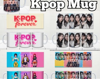 Paquete de taza y vaso de cazadores de demonios estilo K-Pop en formato PNG / Diseño original de chicos de fantasía / Archivo de sublimación de 325 ml, 355 ml y 400 ml / Descarga digital