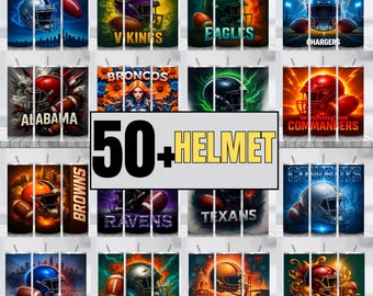 Football Helmet Tumbler Wrap Bundle | 20oz Skinny Tumbler Sublimation Designs (Digital Download)