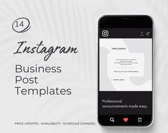 Modelli di post aziendali su Instagram: 14 modelli Canva minimali per annunci, aggiornamenti e modifiche alla programmazione