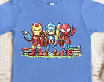 Kids Disney Superhero School Shirt Back To School Tee Toddler Youth Student Graphic Shirt First Day Of School Outfit Gift For Boys