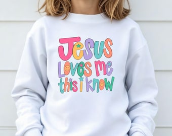 Jesus Loves Me Kids Shirt | Christian Toddler Youth Tee | Colorful Faith Based Kids Apparel | Cute Religious Shirt for Boys Girls