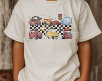 Retro Cars Kids Shirt, McQueen Tee, Disney Cars Shirt, Toddler Boy Outfit, Cars Tee, Race Car Birthday Shirt, Kids Graphic Tee