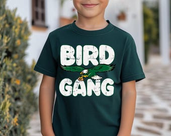 Bird Gang Kids Shirt, Philadelphia Football Youth Tee, Game Day Outfit for Toddlers & Kids, Philly Football Fan Apparel