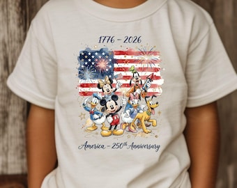 USA 250th Anniversary Shirt 2026, Patriotic Kids Tee, 4th of July Disney Style Shirt, America 1776 Celebration Shirt, Family Holiday Tee