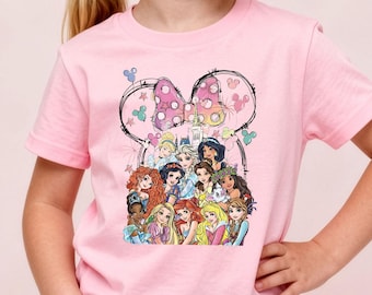 Girls Disney Princess Shirt, Princess Squad Tee, Minnie Bow Princess Shirt, Disney Girls Tee, Toddler Princess Shirt, Cute Princess Outfit