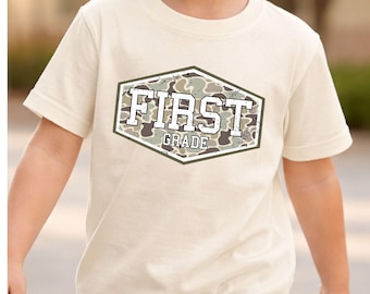First Grade Shirt Camo School Shirt Boys First Grade Outfit Back To School Tee Military Style Kids First Day Of School Gift