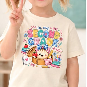 Glitter Dumpling Second Grade Shirt Girls Back To School Tee In My Second Grade Era Kids School Shirt Cute First Day Of 2nd Grade Gift