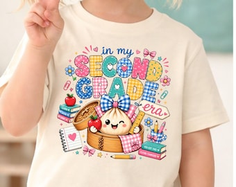 Glitter Dumpling Second Grade Shirt Girls Back To School Tee In My Second Grade Era Kids School Shirt Cute First Day Of 2nd Grade Gift