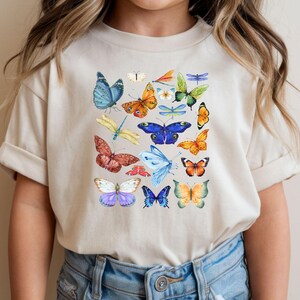 Colorful Butterfly Kids Shirt, Butterfly Toddler Tee, Nature Butterfly Shirt for Girls, Spring Butterfly Kids Outfit, Butterfly Graphic Tee