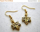 HALF PRICE Gold Plated Maple Leaf Earrings - Canada Day