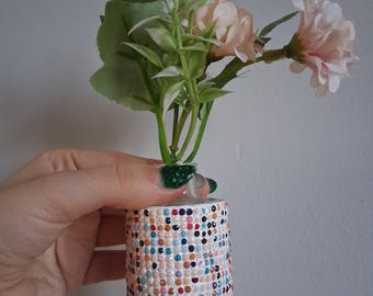 Nep plantenmozaïek geïnspireerde vaas