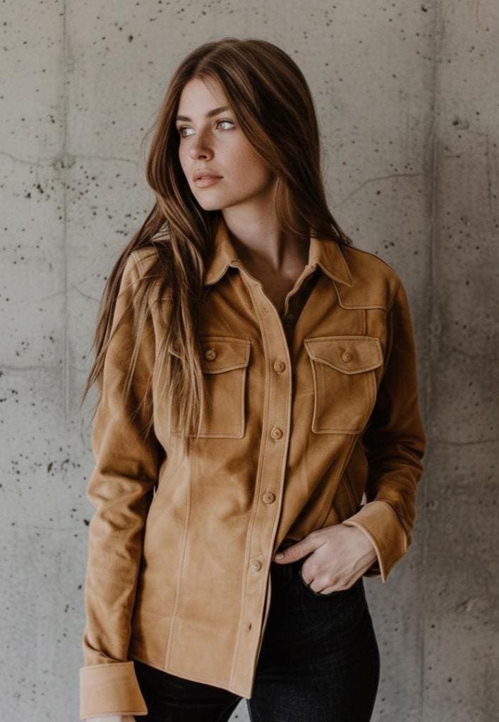 トップス OOTHO Original Faux Suede Shirt / Camel Camel Faux Suede
